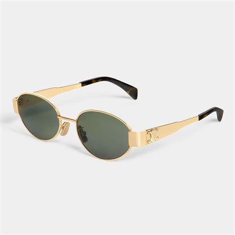 celine 40235u 30n|Celine Metal Triomphe CL 40235 U 30N Oval Sunglasses.